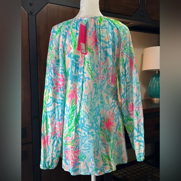 LILLY PULITZER Womens Blouse SIZE M NWT New STUNNING 889069 634353 Coral Bay WOW - Picture 3 of 12